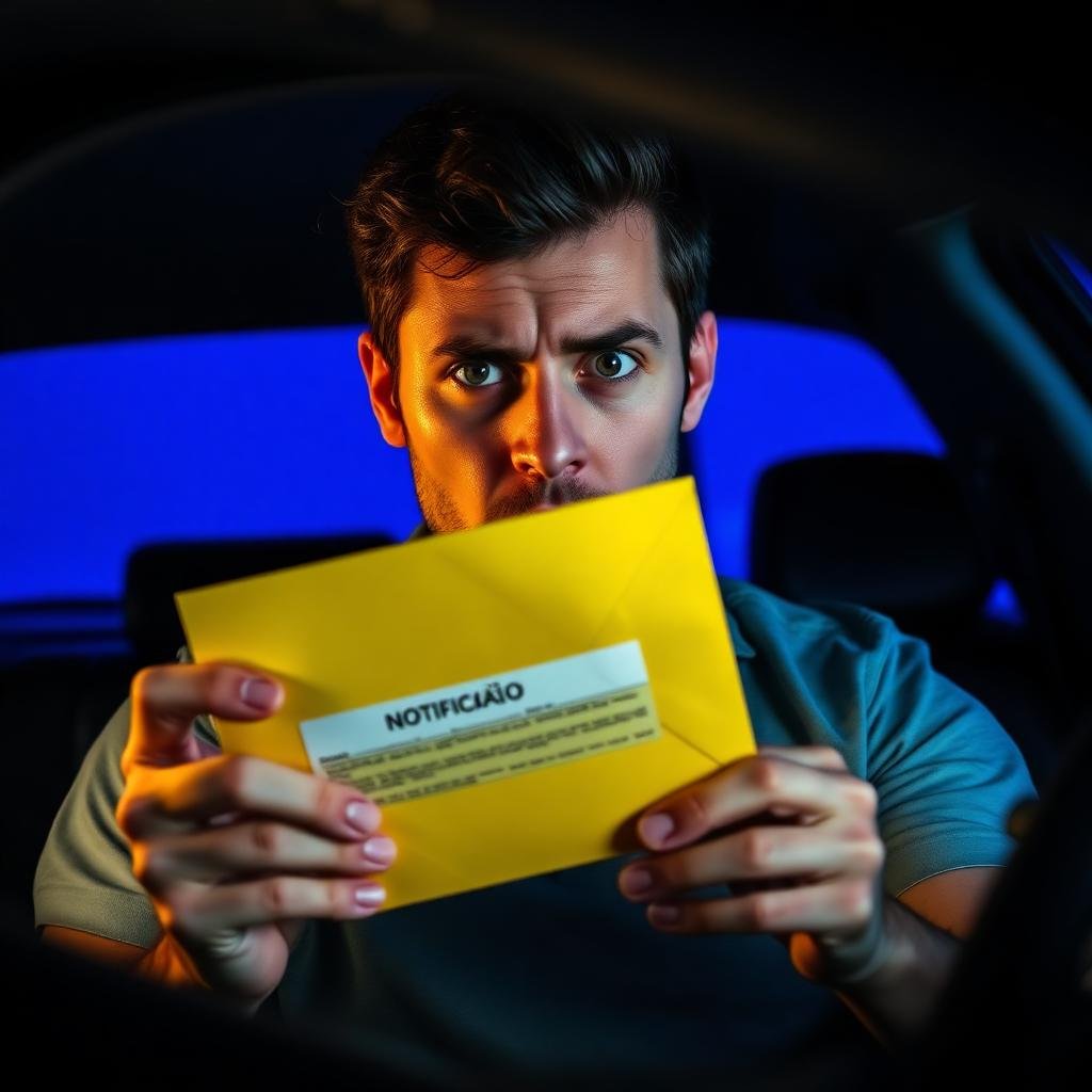 Motorista assustado ao receber notificação de suspensão do DETRAN